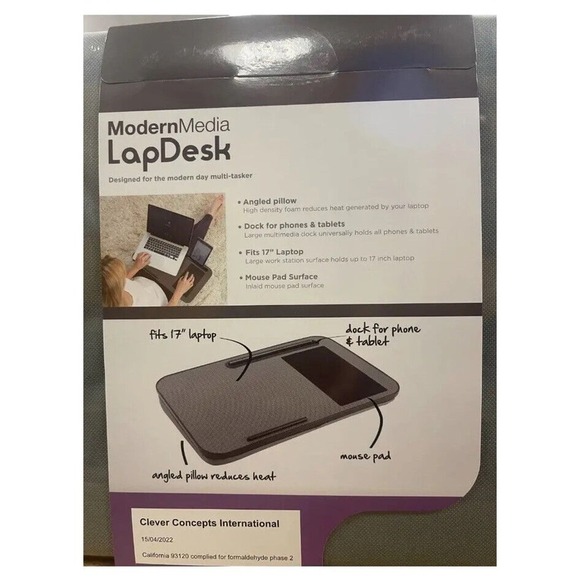 MODERN MEDIA Desk 100 Lap Desk, Gray - Picture 4 of 7